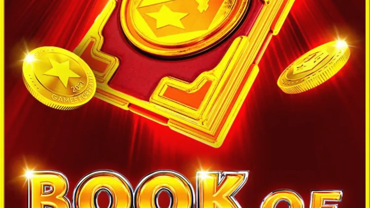 Tampilan visual slot Book of Money dengan simbol buah dan kitab kuno
